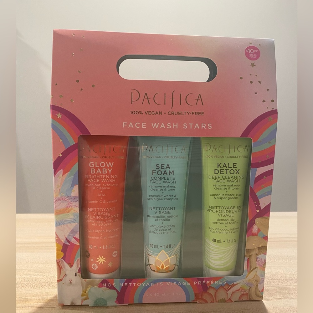 Pacifica Travel Size Face Washes- Glow Baby, Sea Foam & Kale Detox